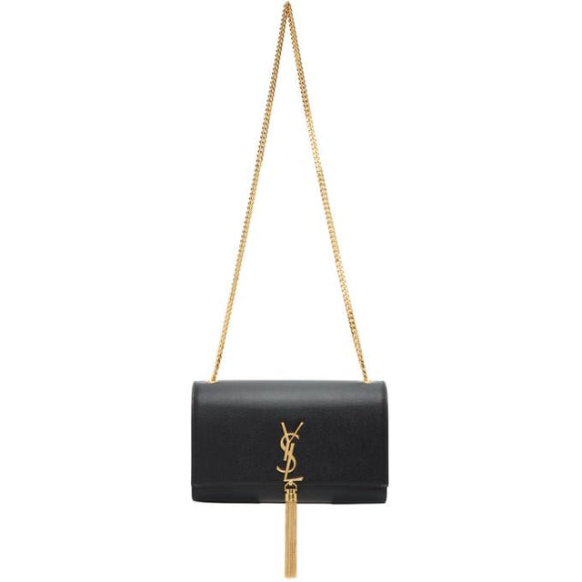 Saint Laurent Black Medium Kate Tassel Chain Wallet Bag