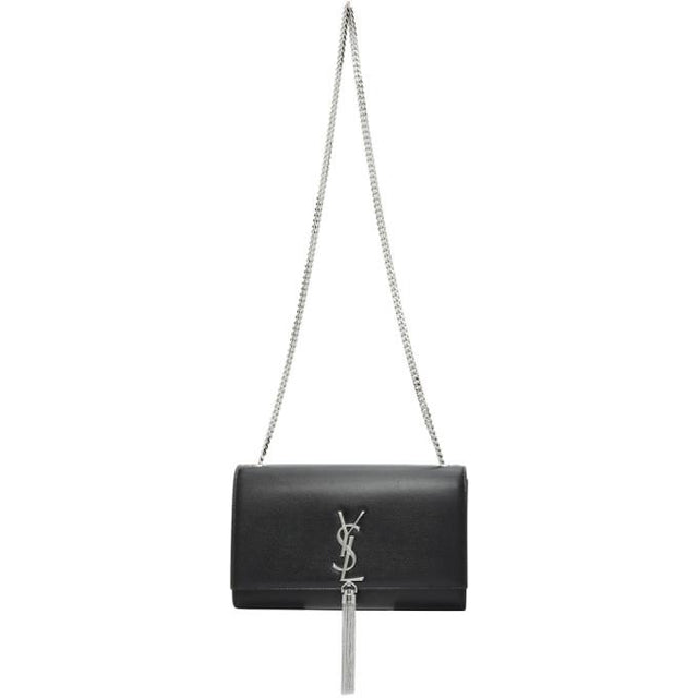 Saint Laurent Black Medium Kate Tassel Chain Wallet Bag