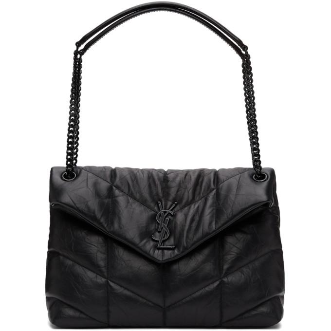 Saint Laurent Black Medium Loulou Puffer Bag