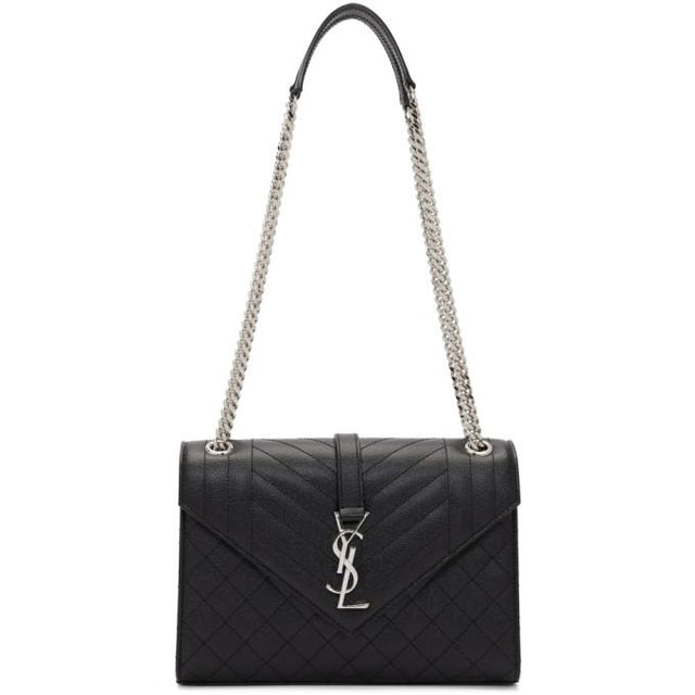 Saint Laurent Black Medium Monogramme Envelope Bag