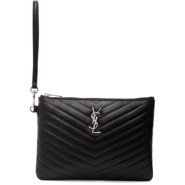 Saint Laurent Black Monogramme A5 Pouch
