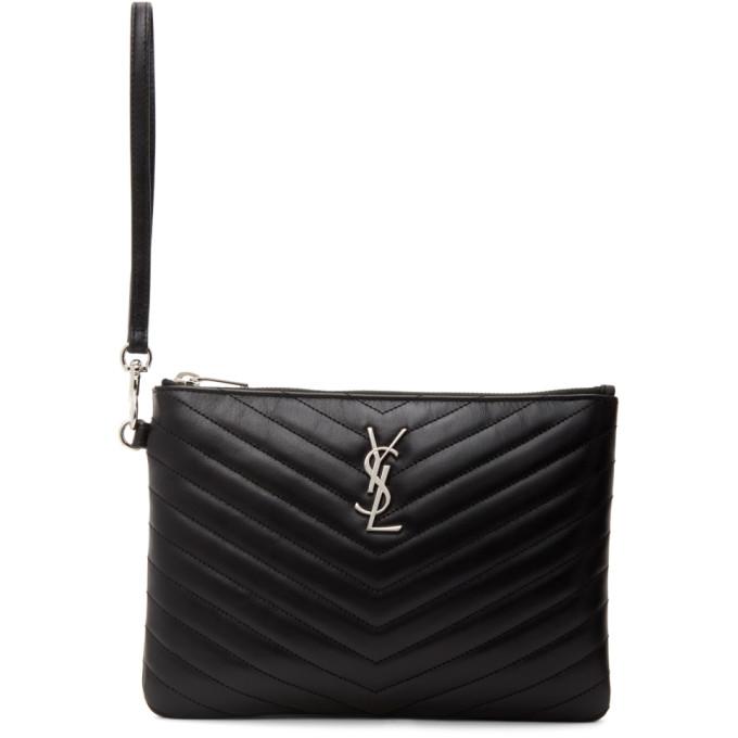 Saint Laurent Black Monogramme A5 Pouch