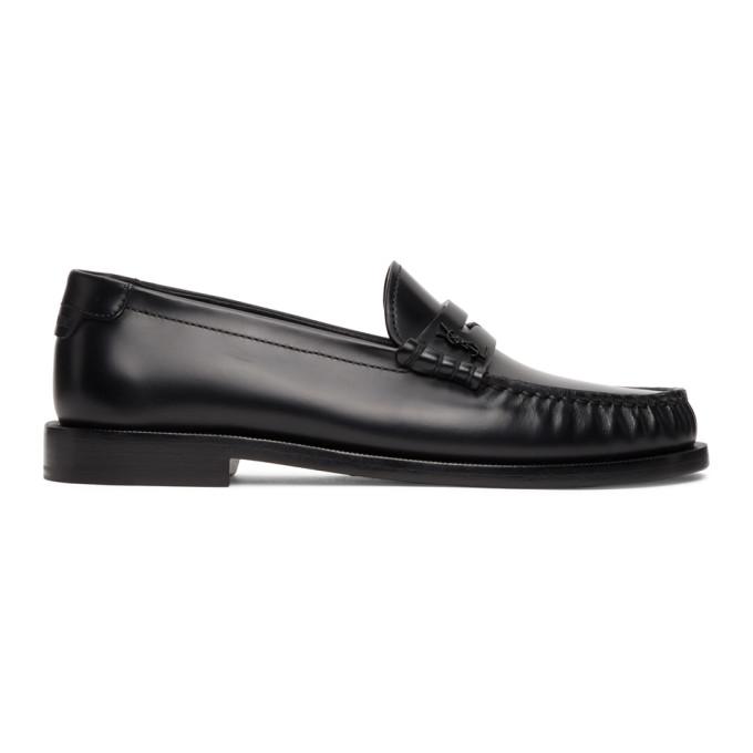 Saint Laurent Black Monogramme Moccassin Loafers