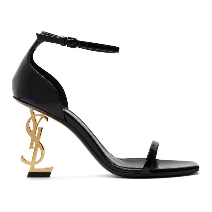 Saint Laurent Black Patent Opyum 85 Sandals