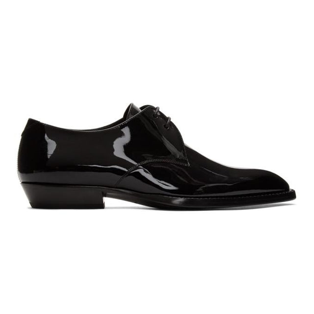 Saint Laurent Black Patent Wyatt 25 Derbys
