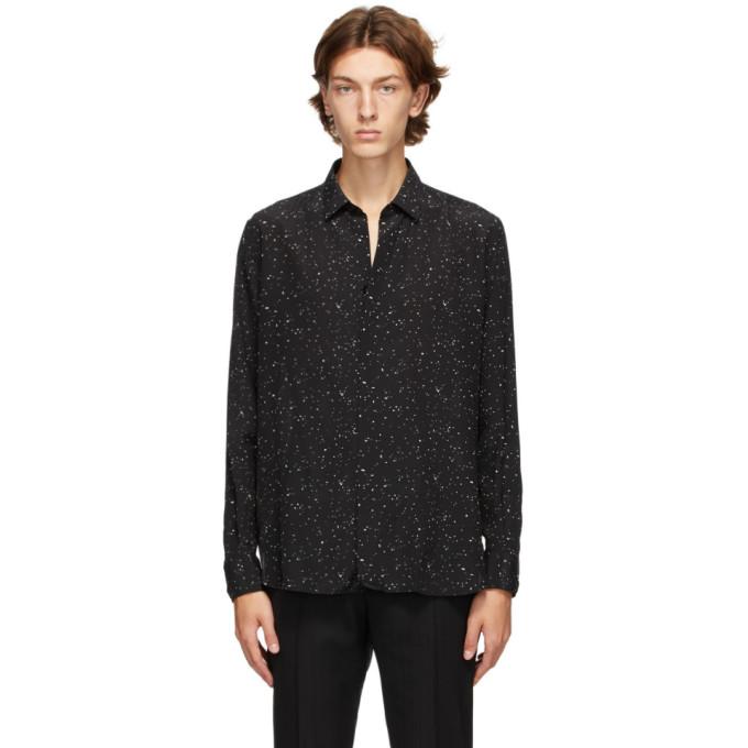Saint Laurent Black Silk Speckle Shirt