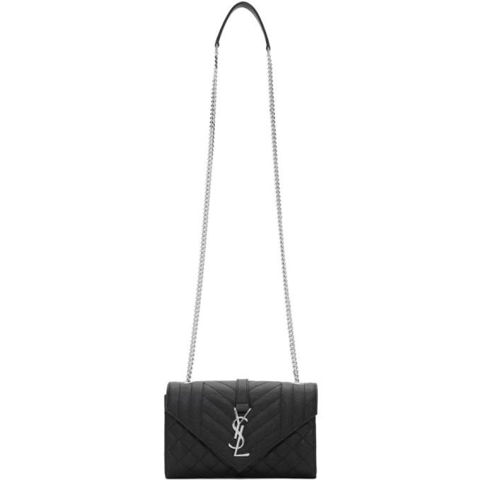 Saint Laurent Black Small Mix Matelasse Envelope Bag