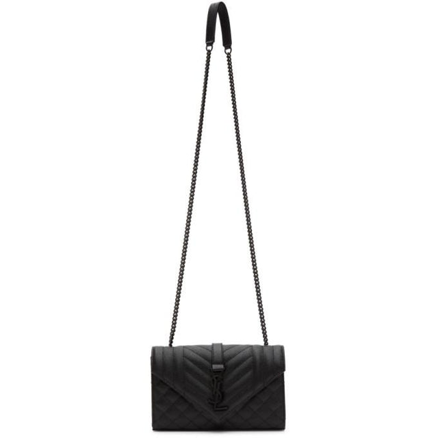 Saint Laurent Black Small Quilted Envelope Bag