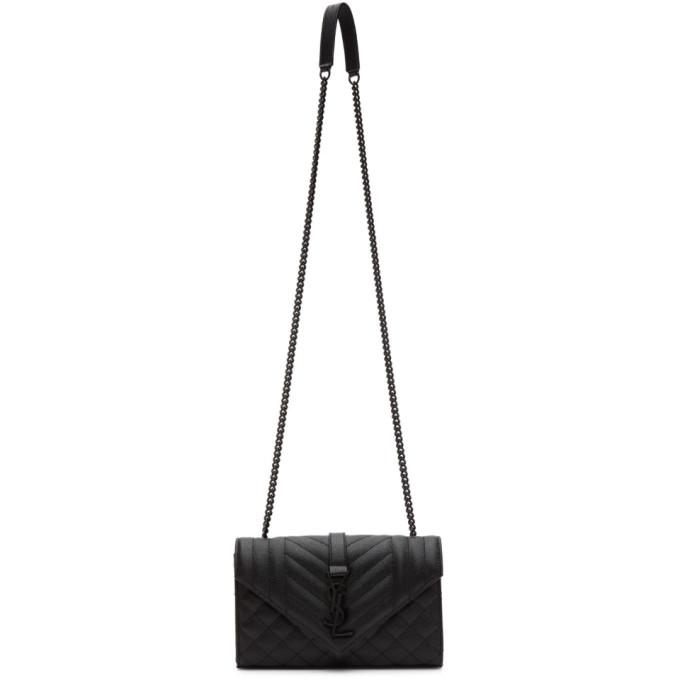 Saint Laurent Black Small Quilted Envelope Bag