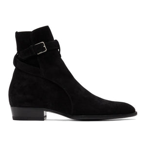 Saint Laurent Black Suede Wyatt Jodhpur Boots