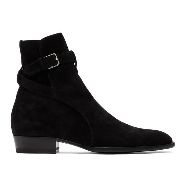 Saint Laurent Black Suede Wyatt Jodhpur Boots