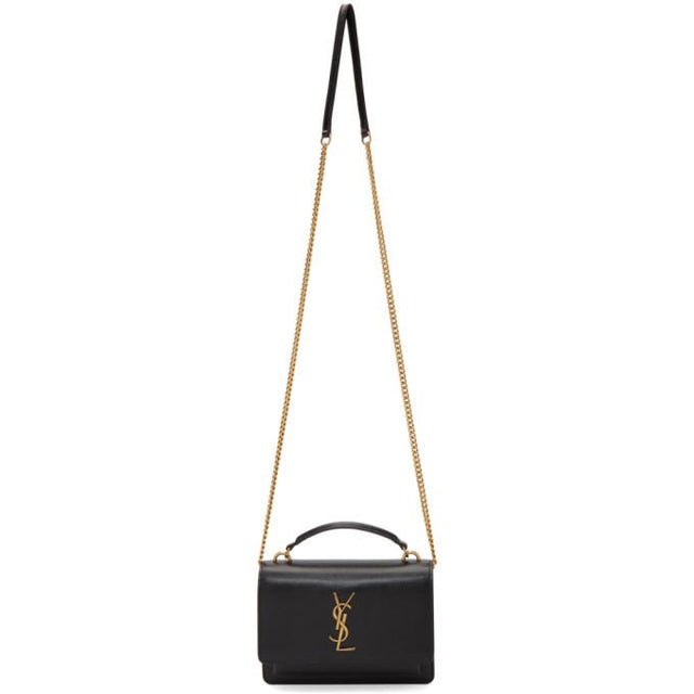 Saint Laurent Black Sunset Chain Wallet Bag