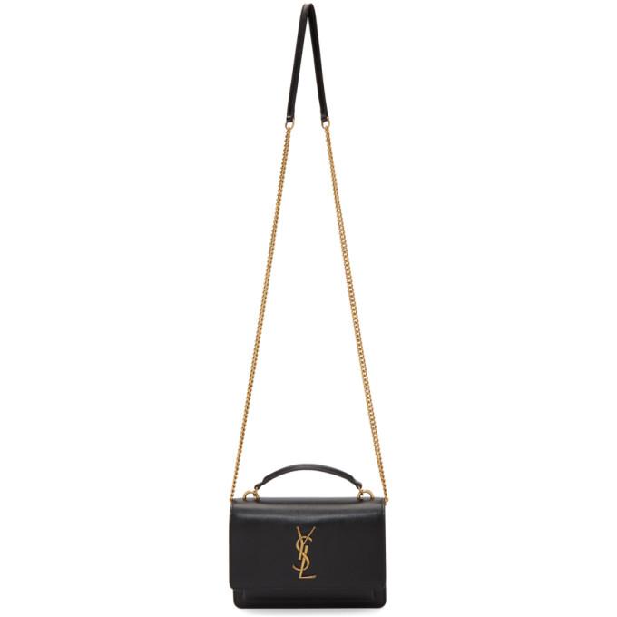 Saint Laurent Black Sunset Chain Wallet Bag