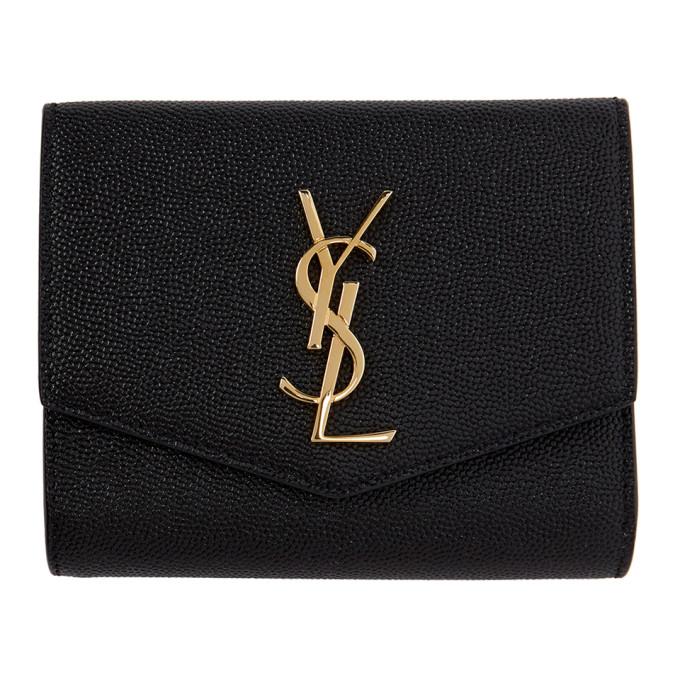 Saint Laurent Black Uptown Compact Wallet