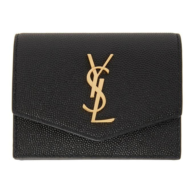 Saint Laurent Black Uptown Compact Wallet