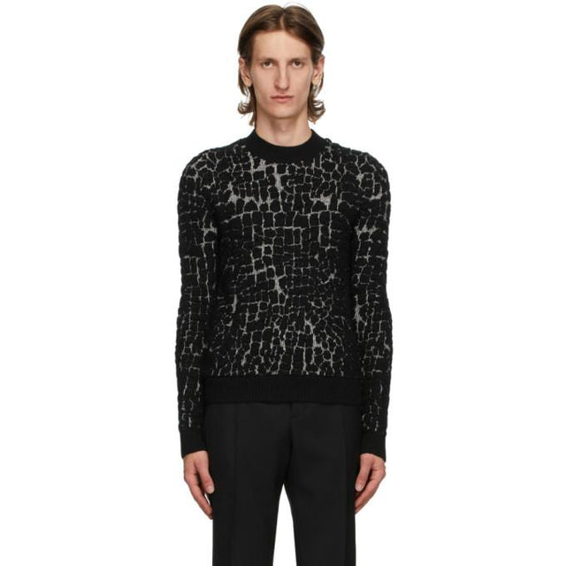 Saint Laurent Black Wool and Mohair Sweater