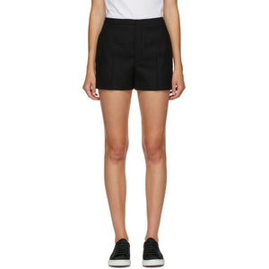 Saint Laurent Black Wool Gabardine Shorts