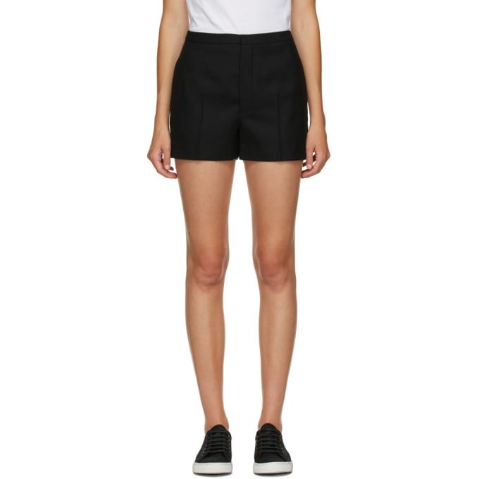 Saint Laurent Black Wool Gabardine Shorts