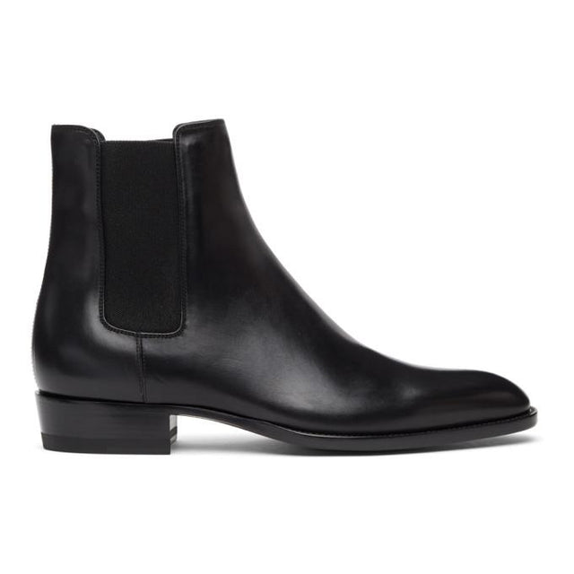 Saint Laurent Black Wyatt Chelsea Boots