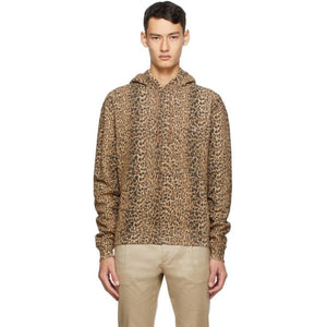Saint Laurent Brown Leopard Hoodie