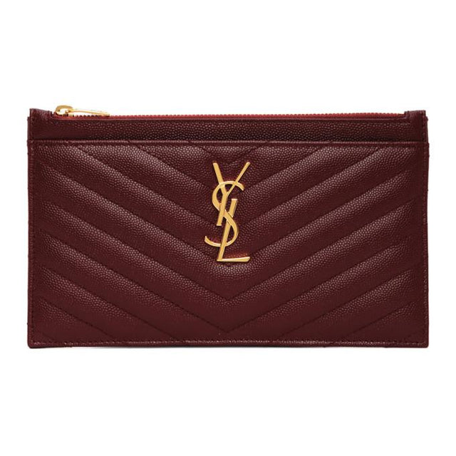 Saint Laurent Burgundy Monogramme Bill Pouch