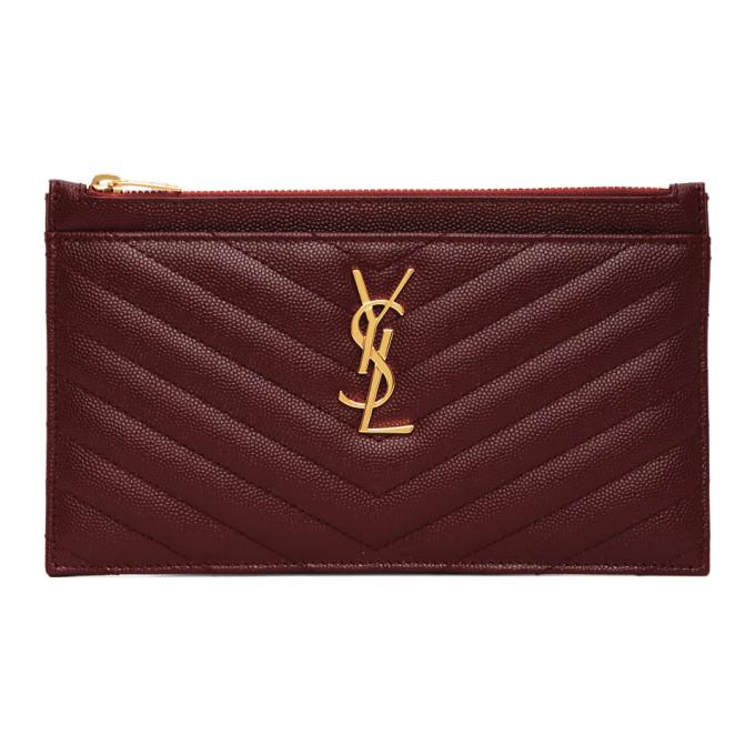 Saint Laurent Burgundy Monogramme Bill Pouch