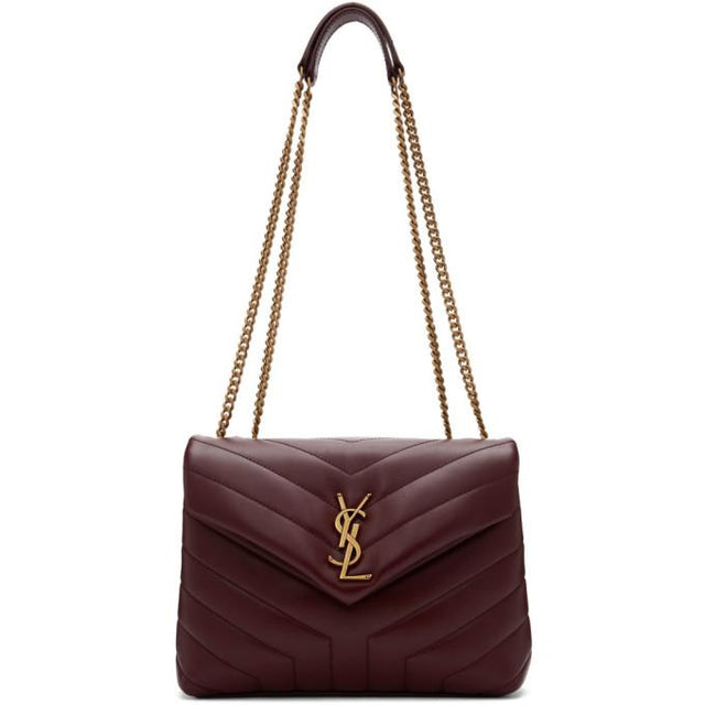Saint Laurent Burgundy Small Loulou Bag