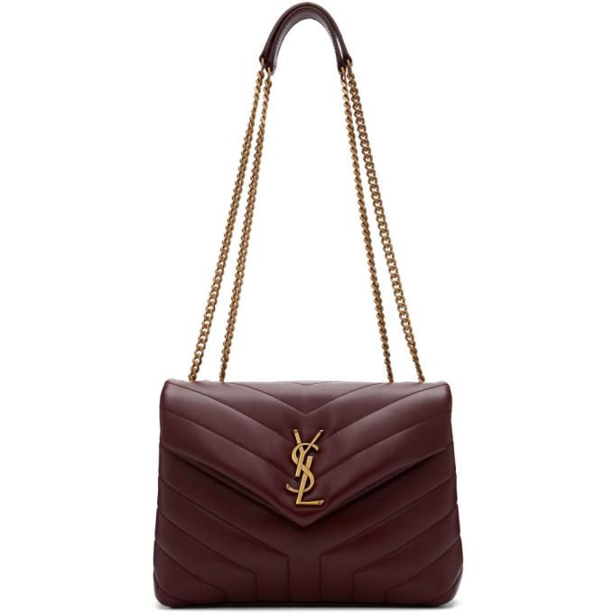 Saint Laurent Burgundy Small Loulou Bag