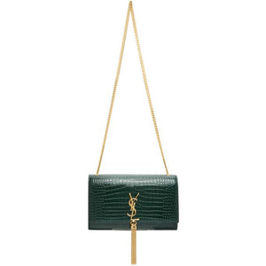 Ysl medium kate tassel croc online embossed