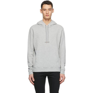 Saint Laurent Grey Classic Logo Hoodie