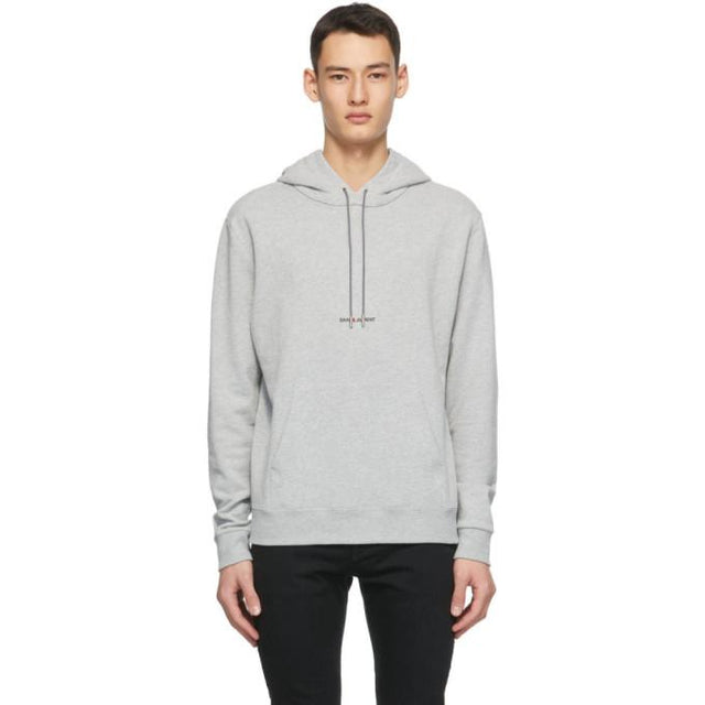 Saint Laurent Grey Classic Logo Hoodie