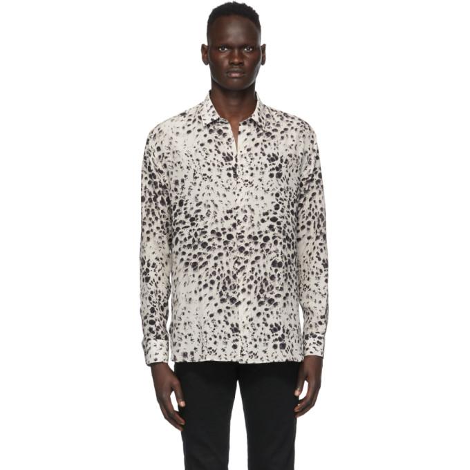 Saint Laurent Off-White and Black Spotted Shirt
