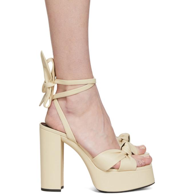 Saint Laurent Off-White Bianca 85 Heeled Sandals