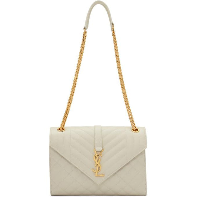 Saint Laurent Off-White Medium Envelope Bag