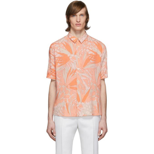 Saint Laurent Orange and Taupe Jungle Shirt