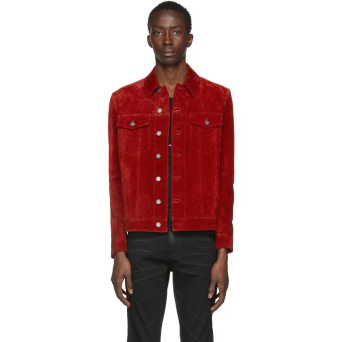 Saint Laurent Red Suede Classic Jacket