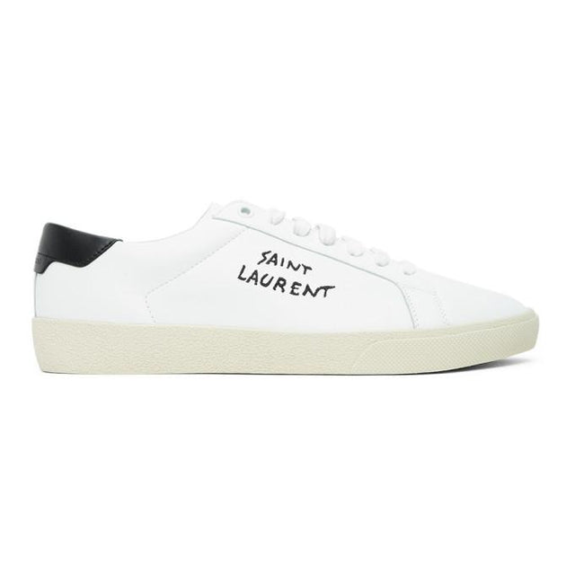 Saint Laurent White and Black Court Classic Sneaker
