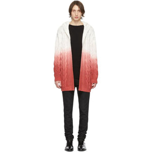 Saint Laurent White and Pink Baja Hoodie Cardigan