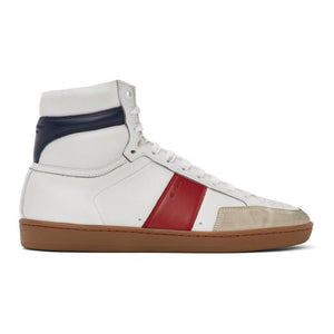 Saint Laurent White and Red Court Classic SL/10H Sneakers