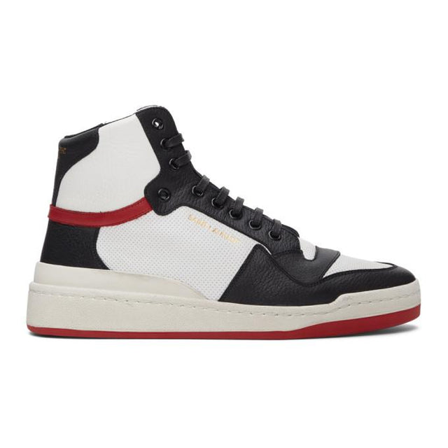 Saint Laurent White and Red SL 24 Sneakers
