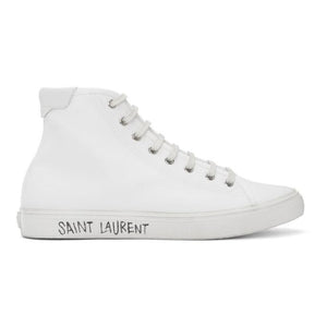 Saint Laurent White Malibu High-Top Sneakers