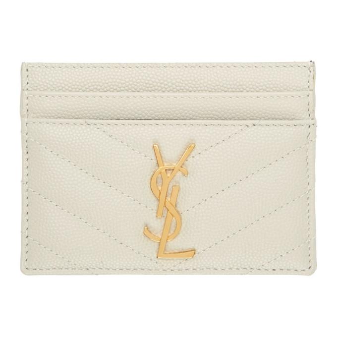Saint Laurent White Monogramme Card Holder