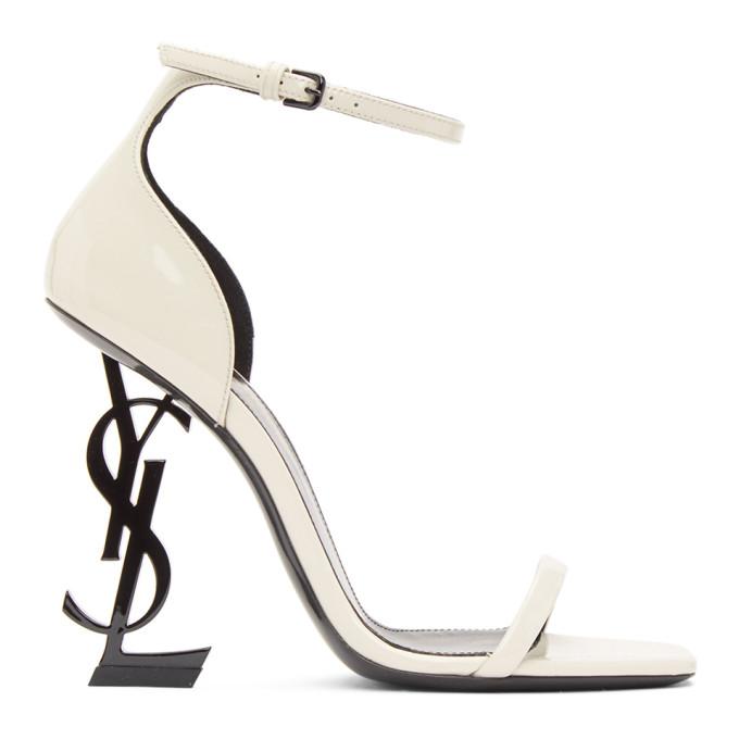 Saint Laurent White Patent Opyum 110 Sandals
