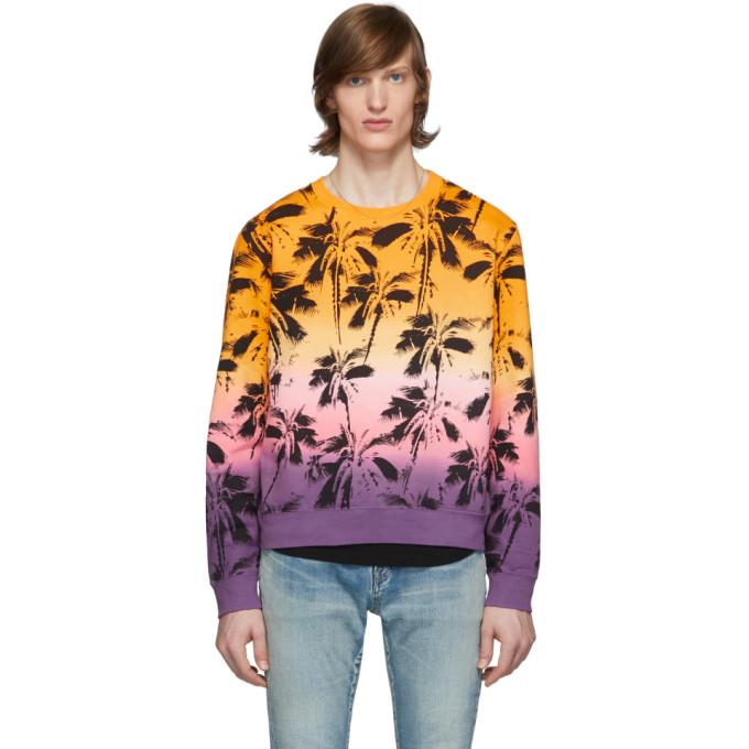 Saint Laurent Yellow Dip-Dye Palm Sweatshirt