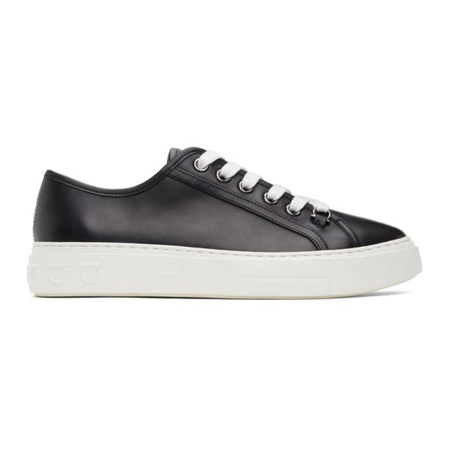 Salvatore Ferragamo Black and White Anson Borg Sneakers