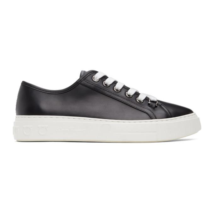 Salvatore Ferragamo Black and White Anson Borg Sneakers