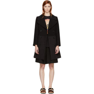 See by Chloe Black Wool City Coat