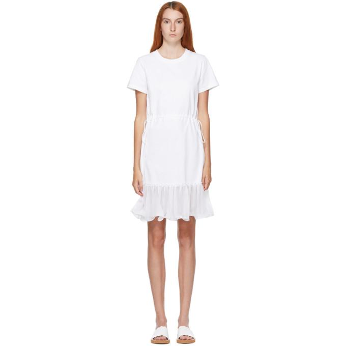 See by Chloe White Waist Tie T-Shirt Dress