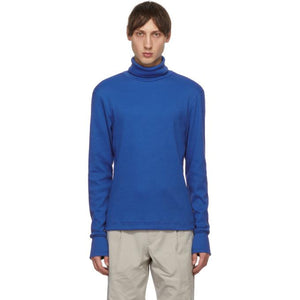 Serapis Blue Rib Knit Turtleneck