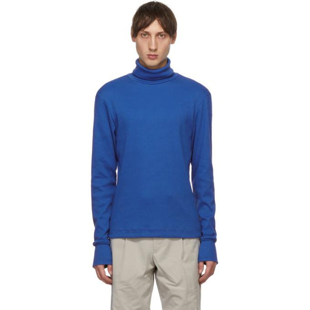 Serapis Blue Rib Knit Turtleneck